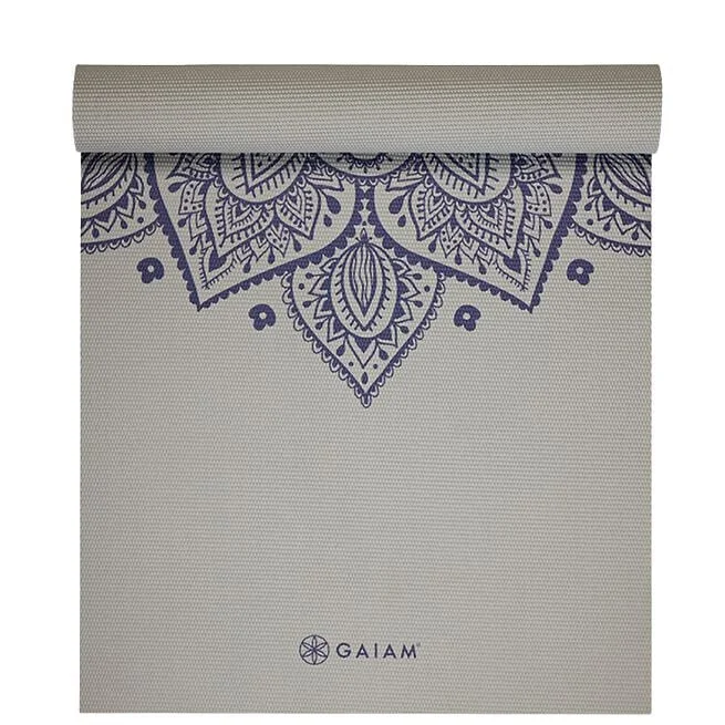 Коврик для йоги Gaiam Sustained Grey Sundial Flower, 5 мм