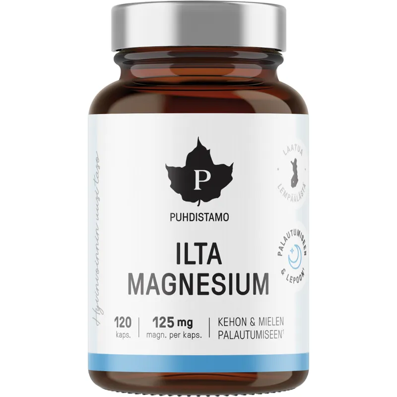 Ilta магний Puhdistamo 120 шт, 125 мг