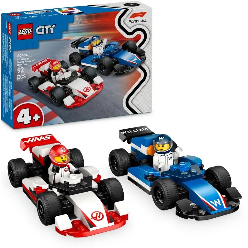 LEGO City Formula 1 60464: гоночные автомобили Williams Racing и Haas F1