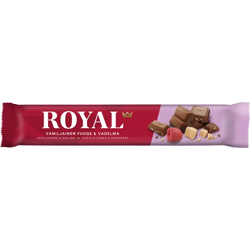 Шоколадный батончик Royal 45 г с ванильной фадж и малиной