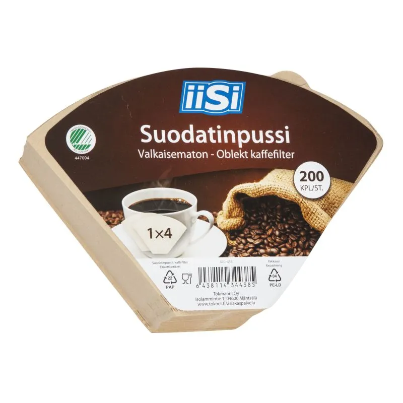 Кофейные фильтры Iisi 200 шт 1x4 неотбеленные