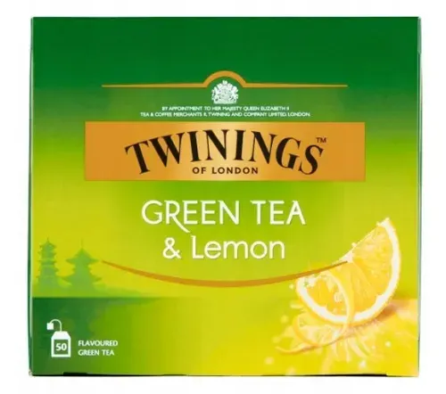 Twinings Зеленый чай с лимоном 50 шт, 070177173227, Twinings Tea
