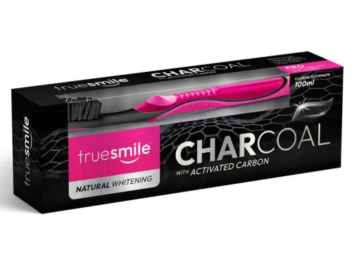 Зубная паста и щетка Truesmile с углем, 100 мл