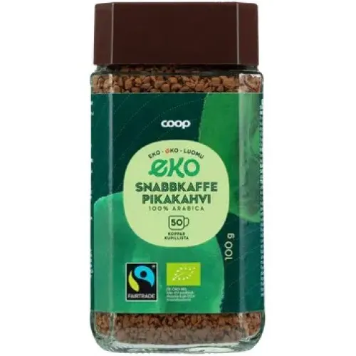 Coop pikakahvi luomu 100 g — органический растворимый кофе из Финляндии
